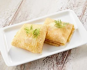 Мини блинчики с муссом из птицы и грибов